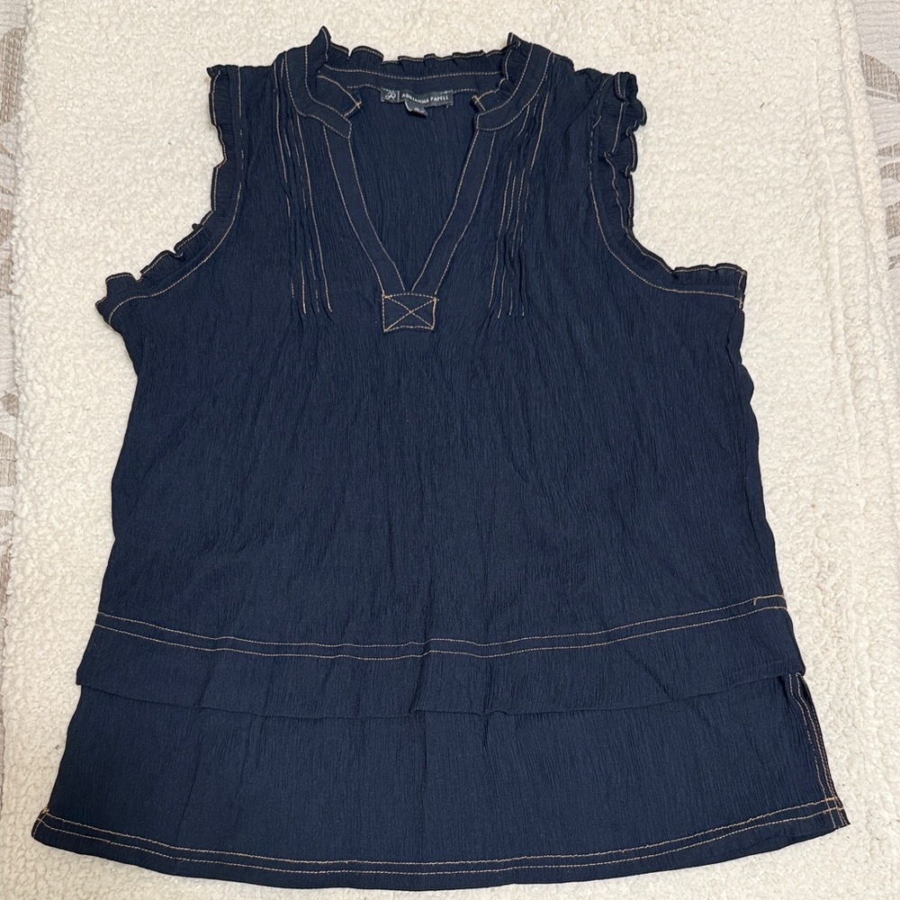Adrianna Papell Midnight Ruffle Trim Blouse